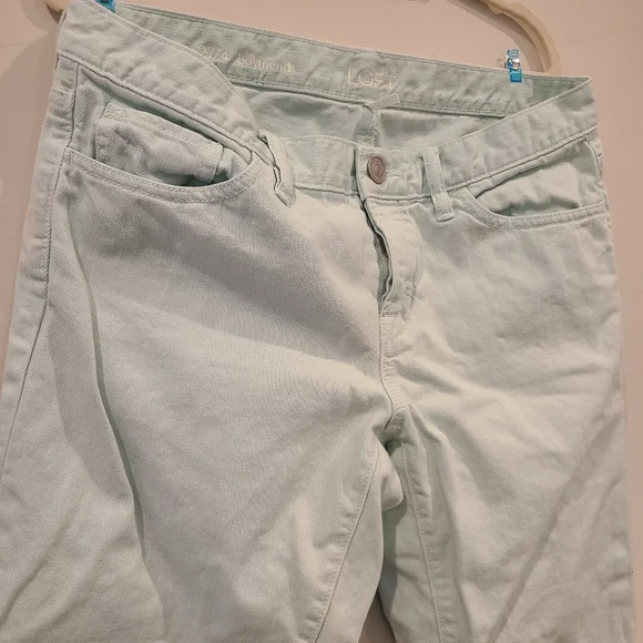 Loft Mint Green Boyfriend Denim Pants - Picture 3 of 9